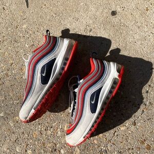 Nike Men's Air Max 97 Red and Blue Sneakers